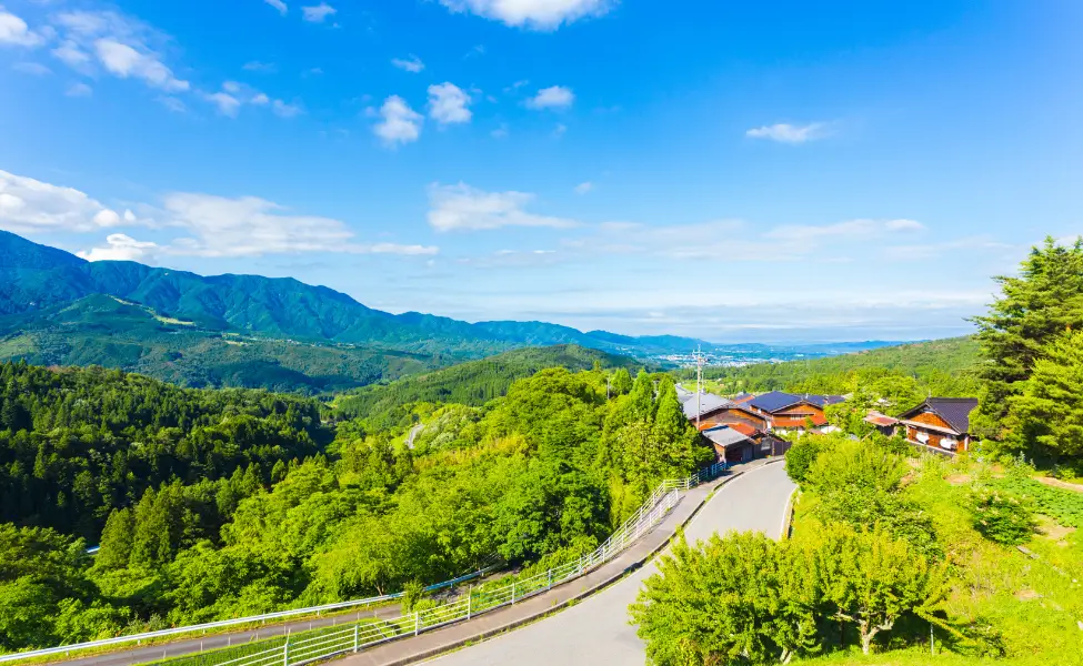Nakasendo Magome Overlooking Kiso Valley Japan Nakasendo Magome Overlooking Kiso Valley Japan