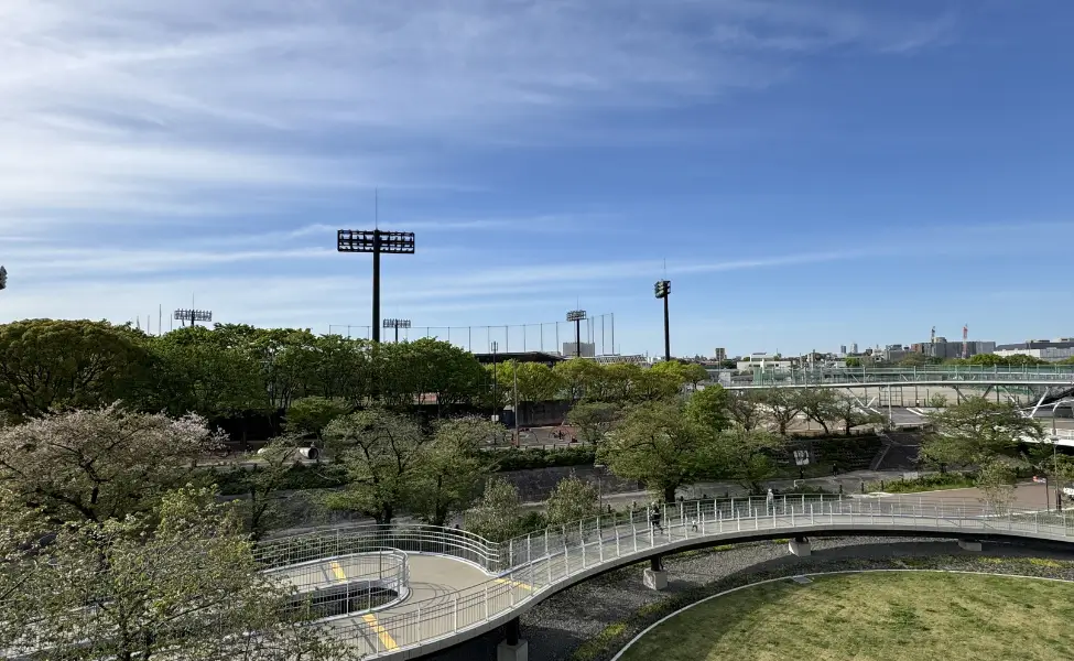 Alt text:
Yamazaki River and Mizuho Park area near Nagoya City Mizuho Park Athletic Stadium