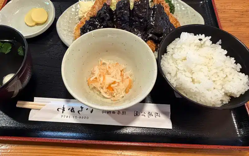 Eating Miso Katsu for lunch Eating Miso Katsu for lunch